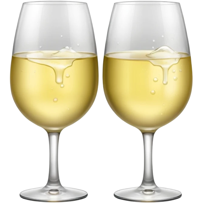 A picture of two glasses of white wine cheering emoji