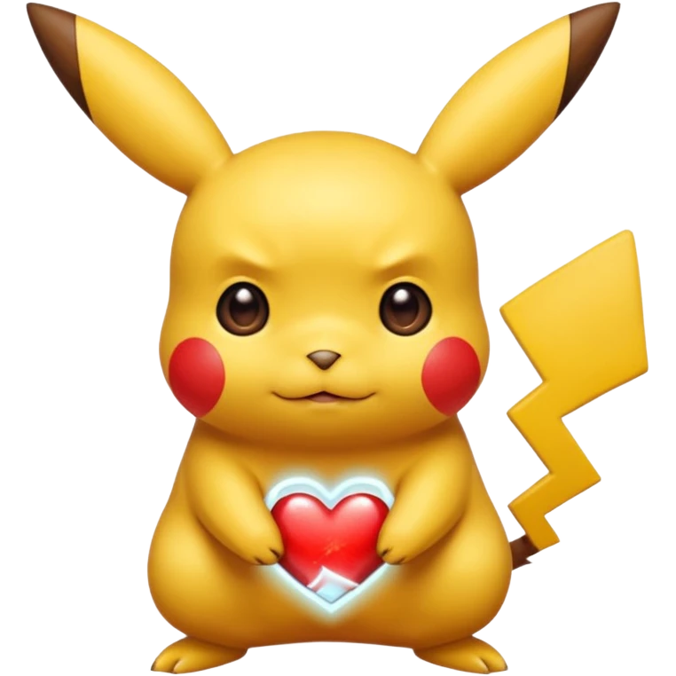 Un Pikachu rouge qui et triste avec des éclairs  emoji