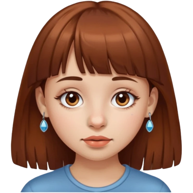 i want an emoji of a girl, with brown bangs for hair and a piercing on her nose emoji