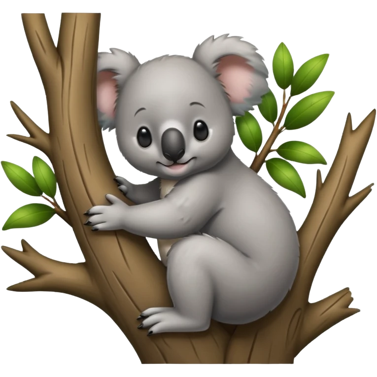 Koala and tree hugging each other emoji