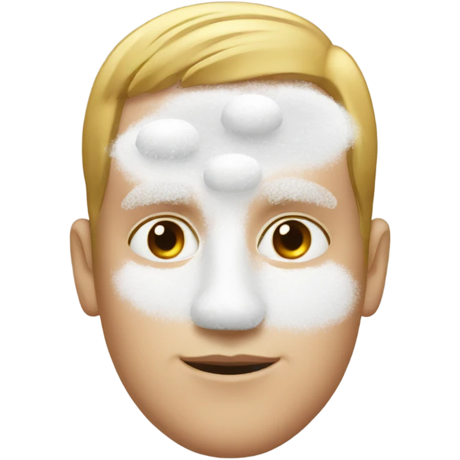 Man with white  doughnut powder on nose emoji