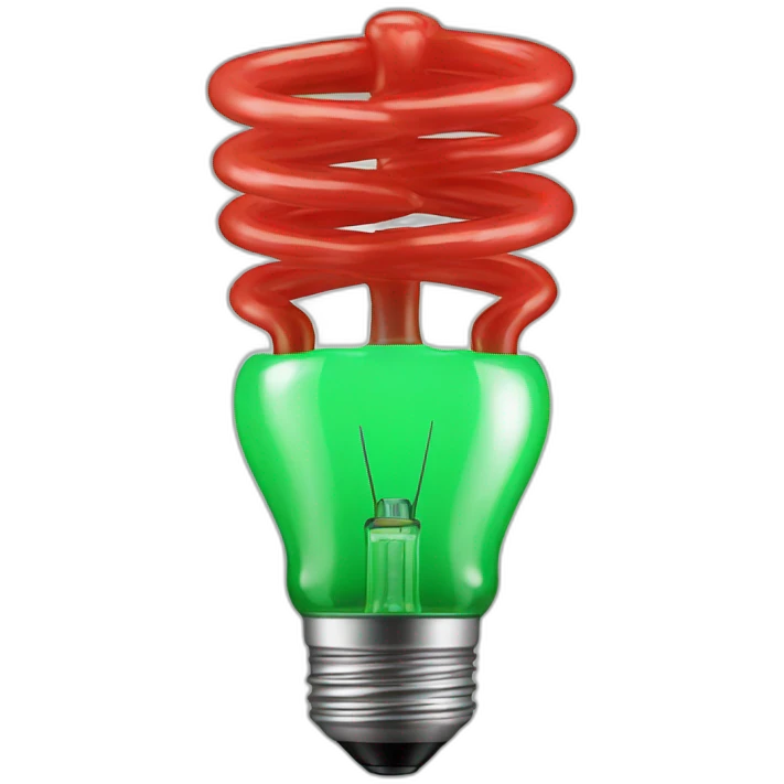 green lightbulb with red filament emoji
