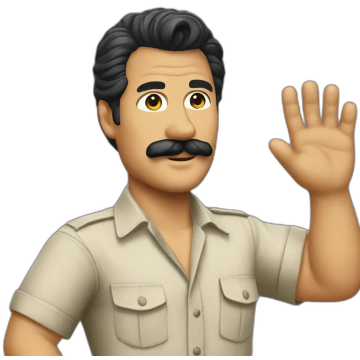 Magnum pi waving emoji