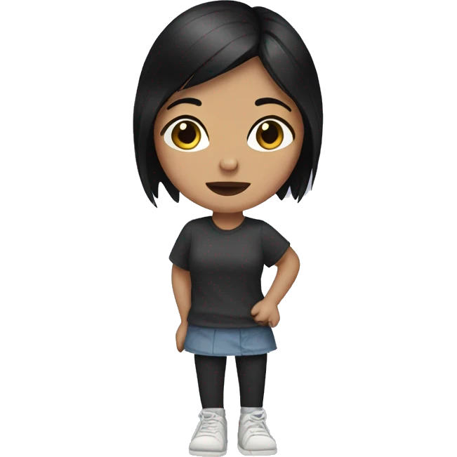 Girl with black hair and broken foot emoji