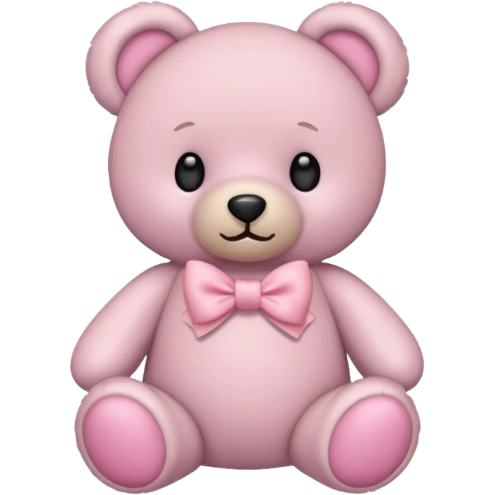 teddy bear with pastel pink bow emoji
