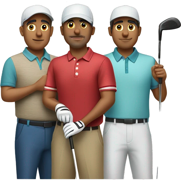 three hispanic men golfing emoji