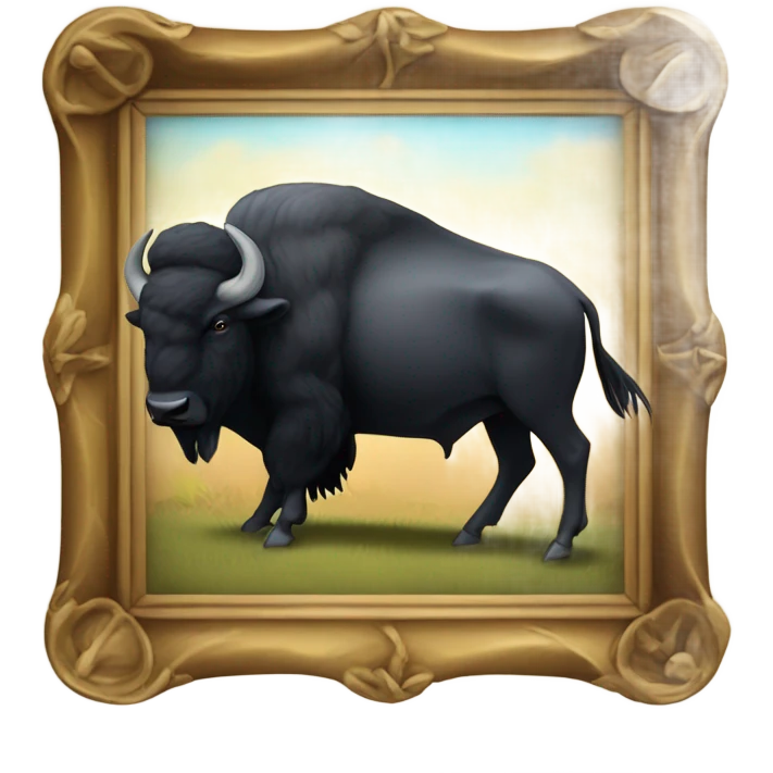 Buffalo eating a raven emoji