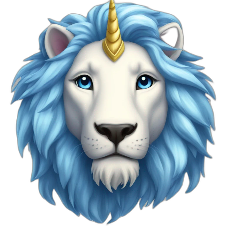 majestic unicorn lion aurora blue fame emoji