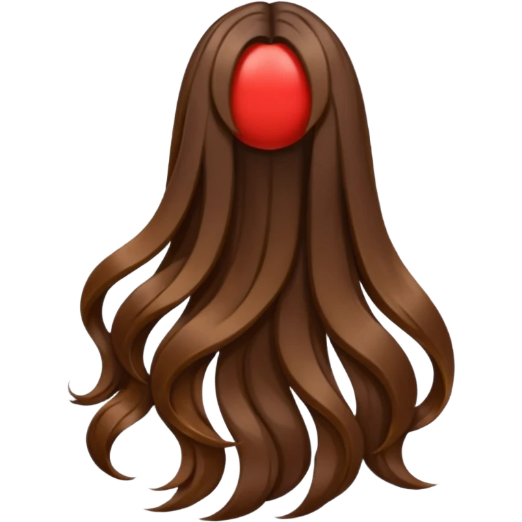 back view of long brown hair emoji