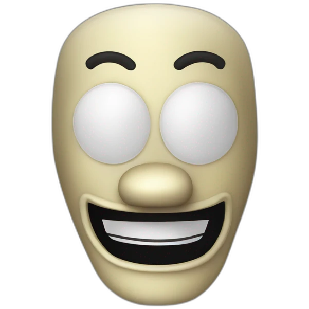 Máscara de teatro de mimo blanca con gran sonrisa y lágrimas puppet fnaf emoji