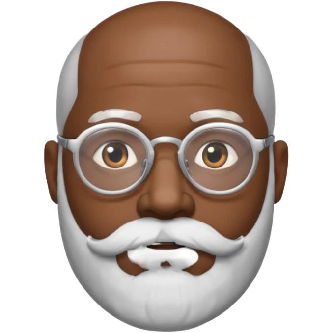 bald headed silver beard black man glasses emoji