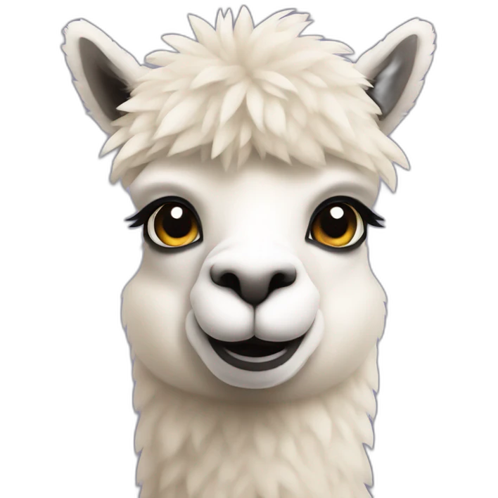minimalistic curious alpaca emoji