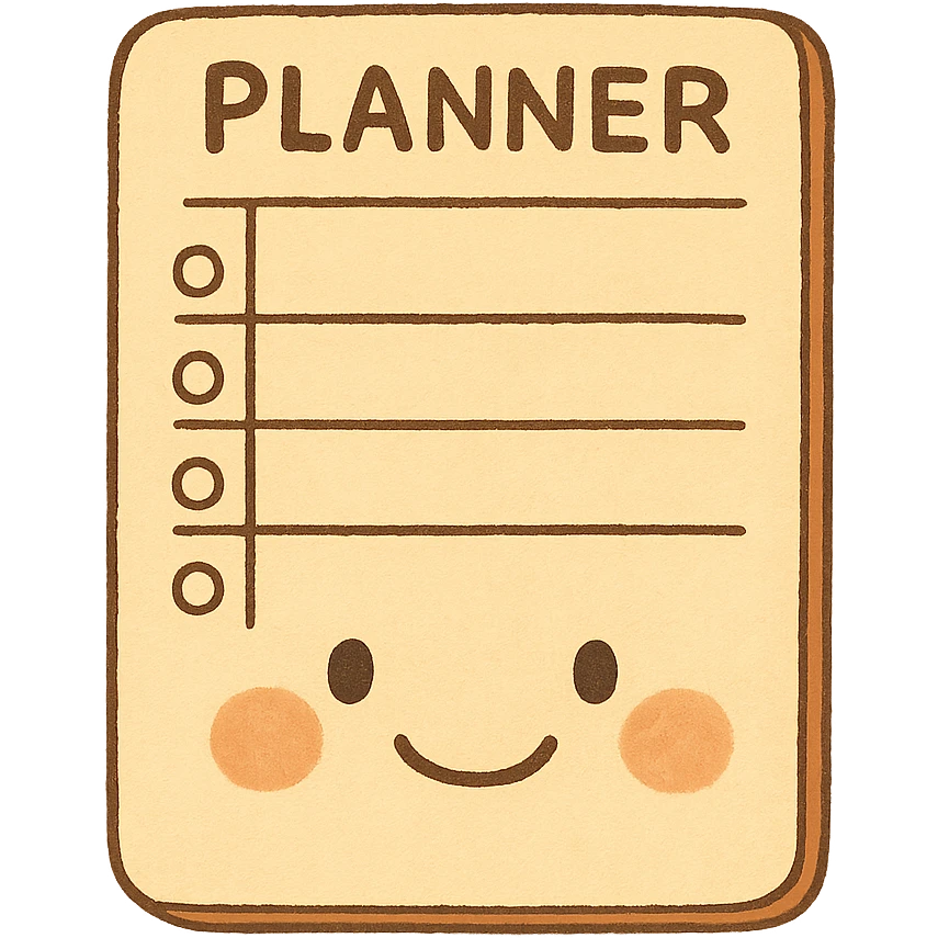 simple planner page happy emoji