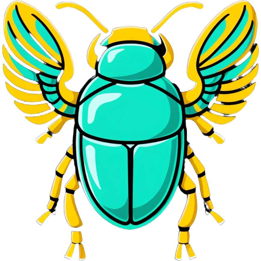 ancient Egyptian scarab beetle with metallic mechanical wings emoji