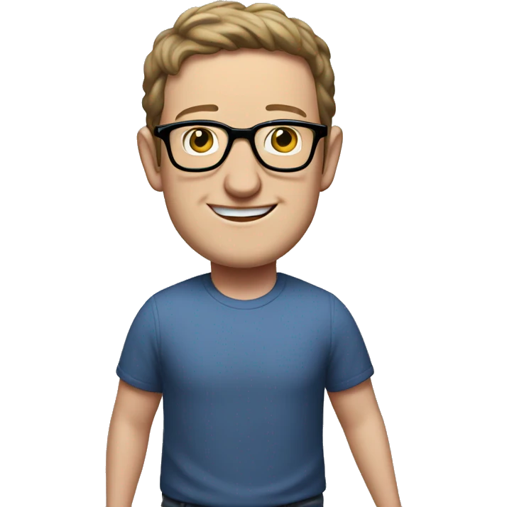 mark zuckerberg in glasses runs full body emoji