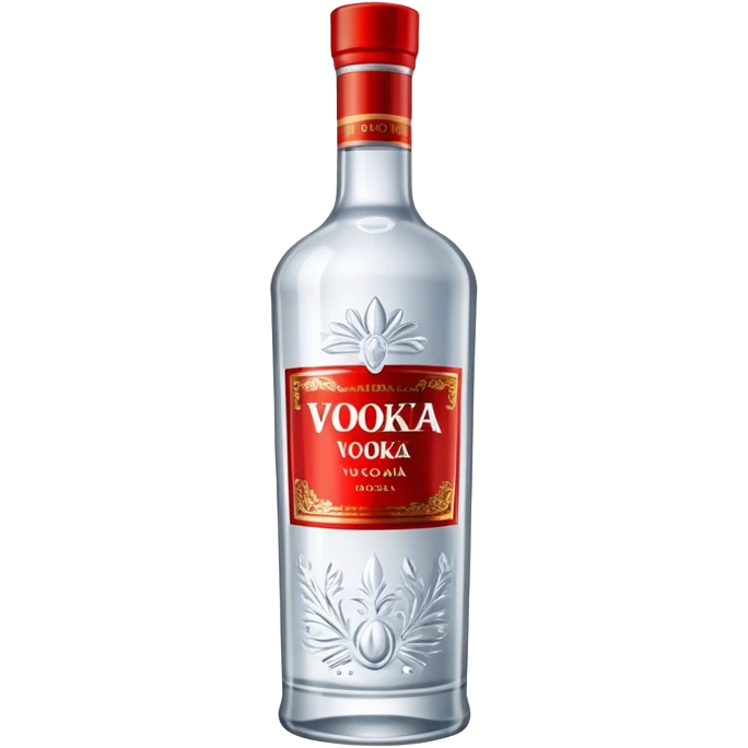 russian vodka bottle with a red label emoji
