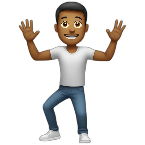 man lifting hig hands up emoji