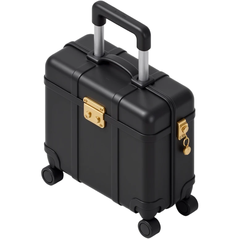 aesthetic luxury rollaboard carry-on luggage, black emoji