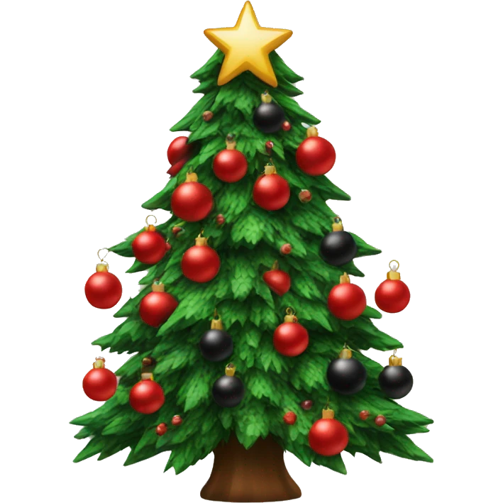Christmas tree with red and black ornaments  emoji