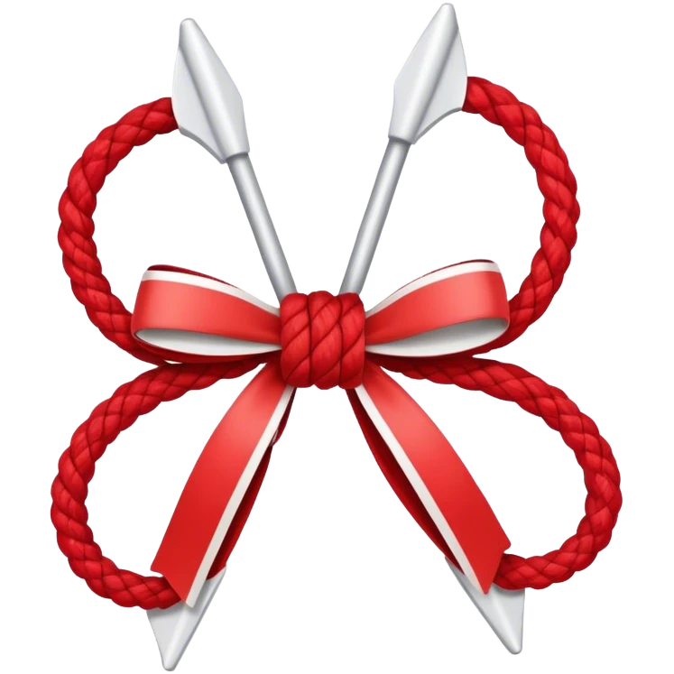 bow made of rope in red and white emoji