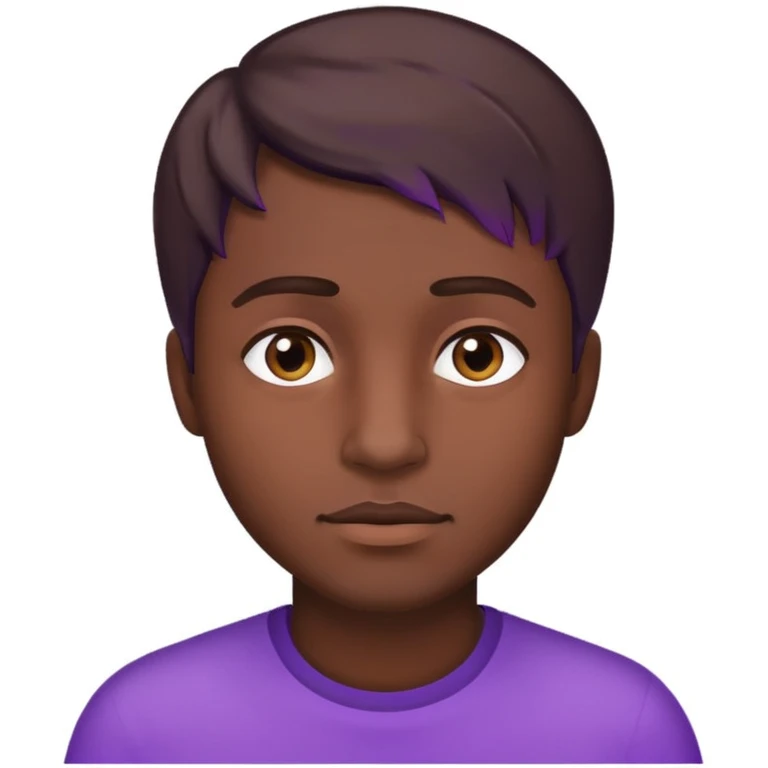 Um homem de cabelo roxo e moreno  emoji