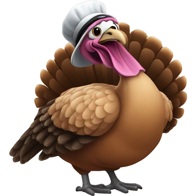 Turkey dressed up as Chappell roan emoji