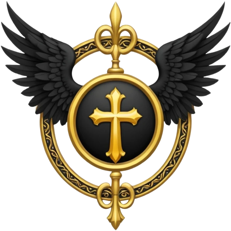 holy saint emblem with black wings lucifer emoji