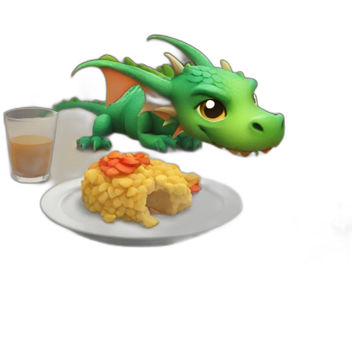 dragon asleep at the table emoji