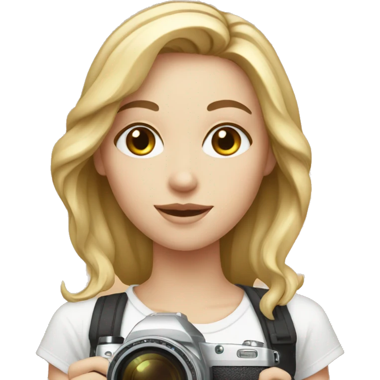 white girl with camera emoji
