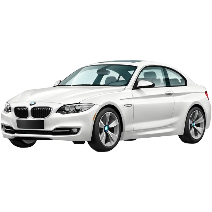 fancy white BMW car driving towards right side emoji