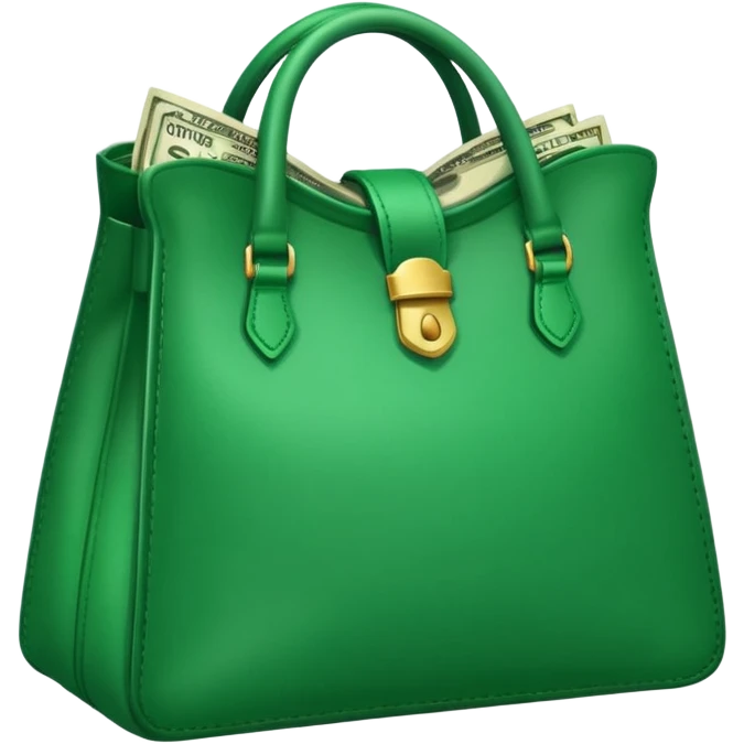 bag of cash green high contrast bright green emoji