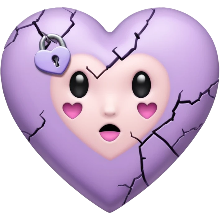 pastel goth heart with pastel lock emoji