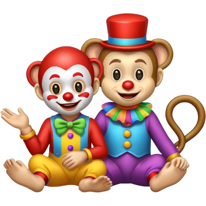 Una payasa y un mono juntos  emoji