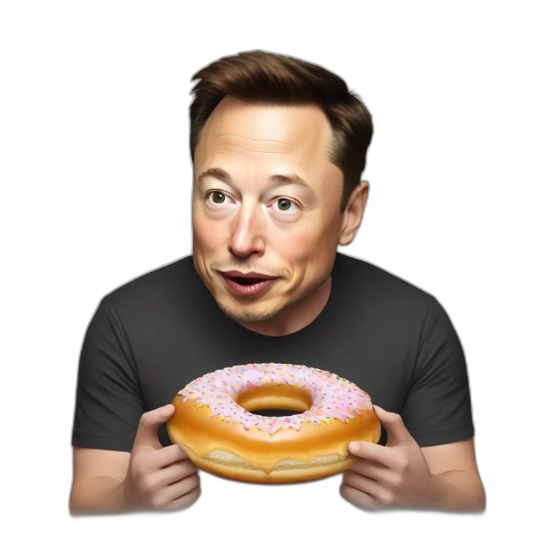 Elon Musk eating donut emoji