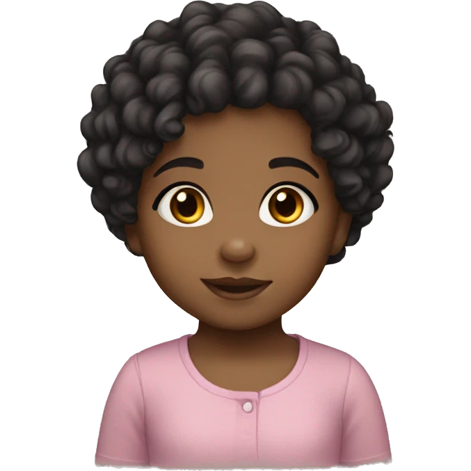 toddler girl black curly hair olive skin tone emoji
