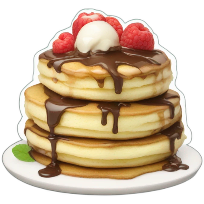 Hotcake con helado de choco menta emoji