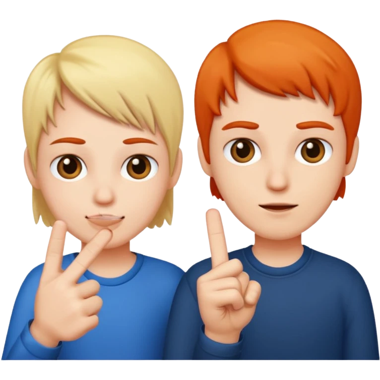 Make two friends showing the middle finger emoji