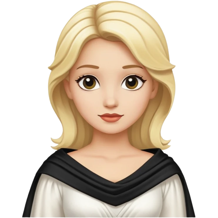 Bailaora con traje blanco con un mantón negro , y rubia emoji