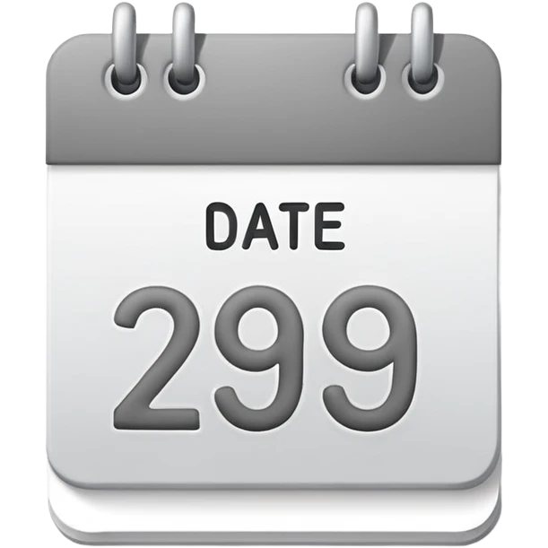 grey date calendar with number 29 emoji