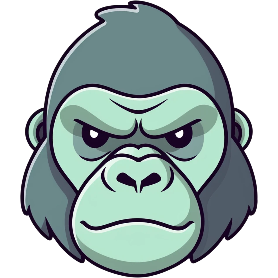 serious gorilla emoji