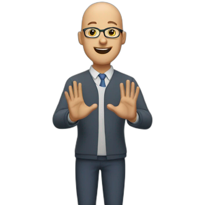 bald teacher claping hands emoji