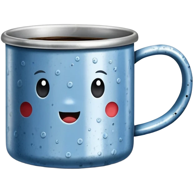 speckled blue tin coffee mug emoji