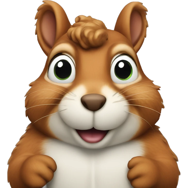 Fat squirrel with curly hair emoji