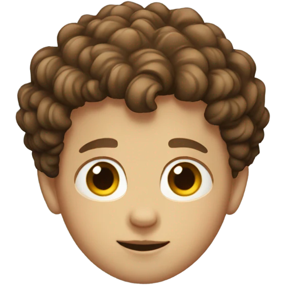 white boy with short brown curly hair  emoji
