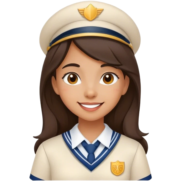Very cheerful young latina girl in school uniform emoji