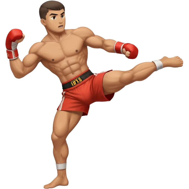 kickboxer kicking emoji