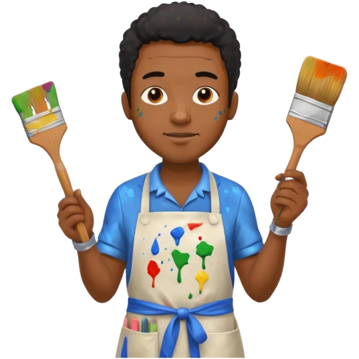 Ceramic Painter black man emoji
