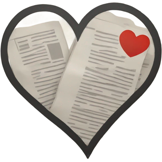 Newspaper with Heart emoji