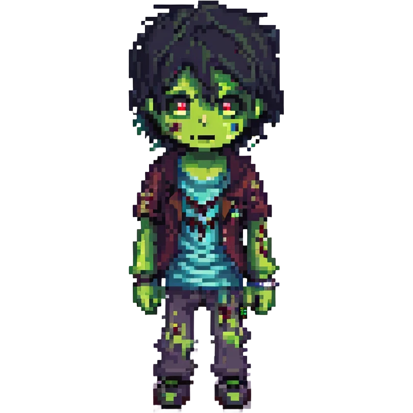 boy zombie with black hair edgar and emo emoji