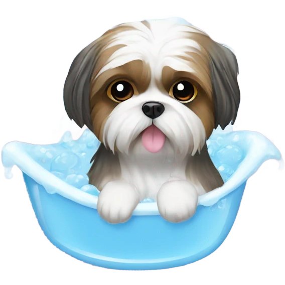 shih tzu in bubble bath emoji